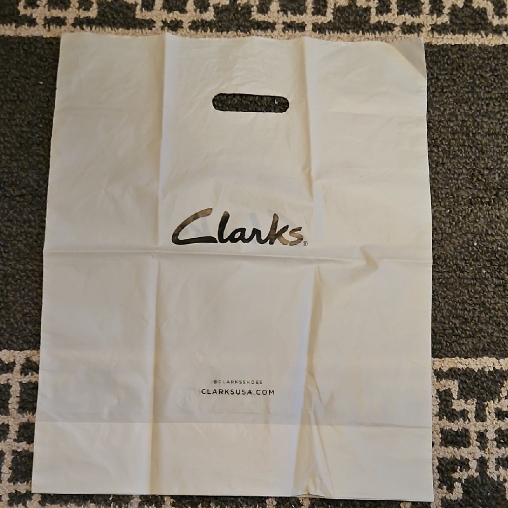 Clarks White Shopping Bag